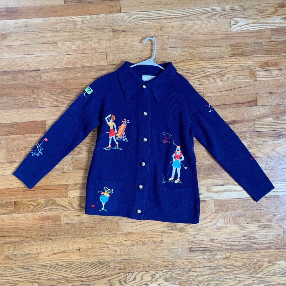 Vintage Women's Golf Theme Sweater